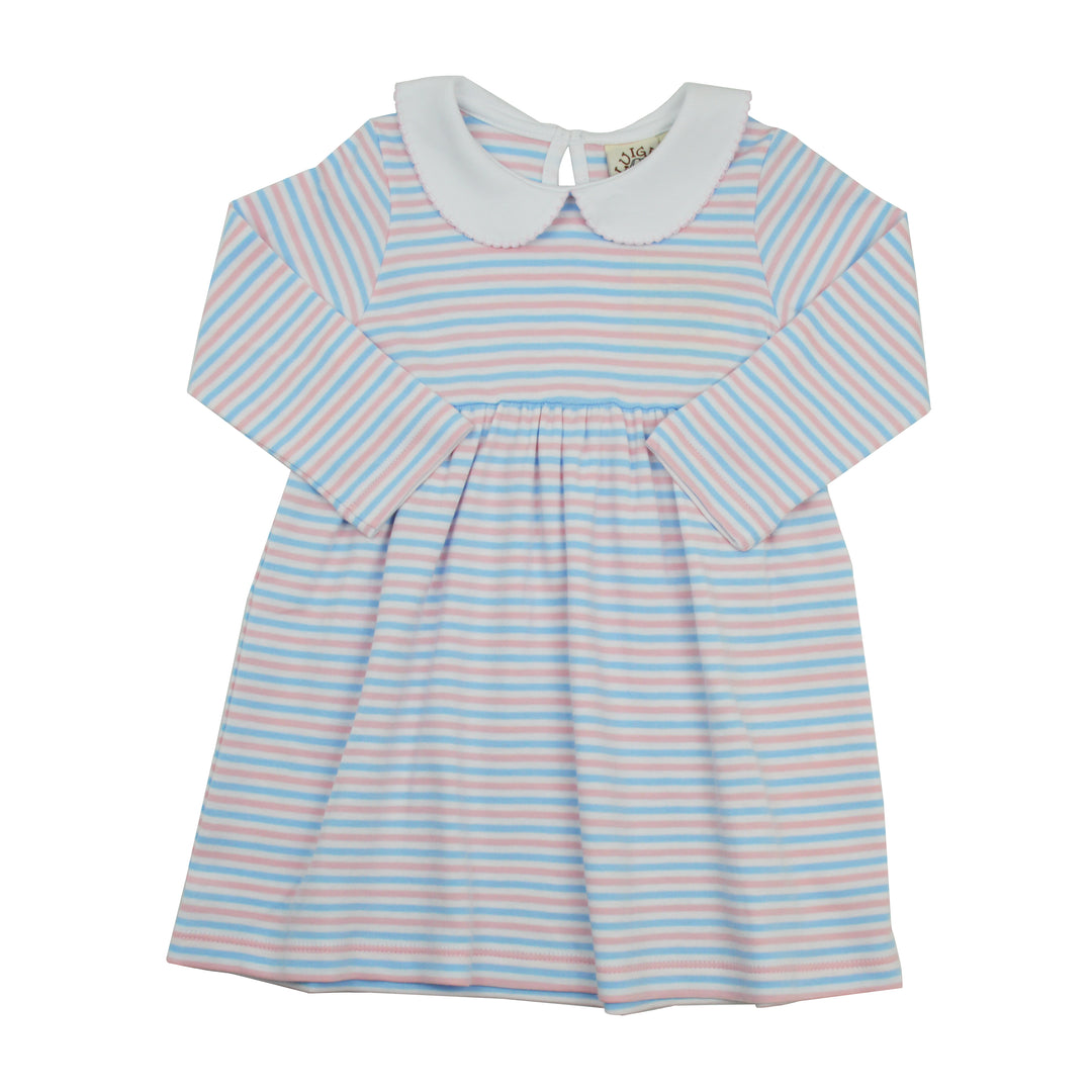 Collared Dress | Pink and Blue Stripe