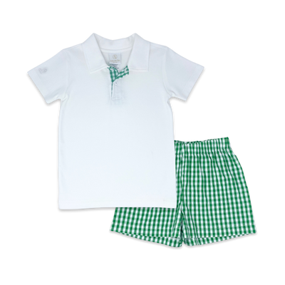 Lullaby Set Parker Polo Set | Augusta Green Check