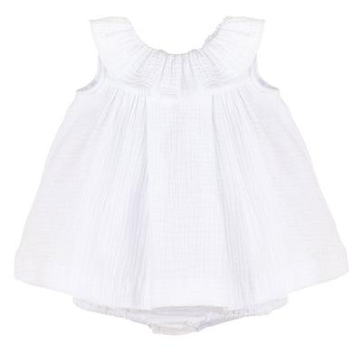Sophie & Lucas Cuddle Cotton Dress | White