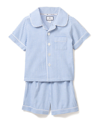 Petite Plume Twill Pajama Short Set | French Blue Seersucker