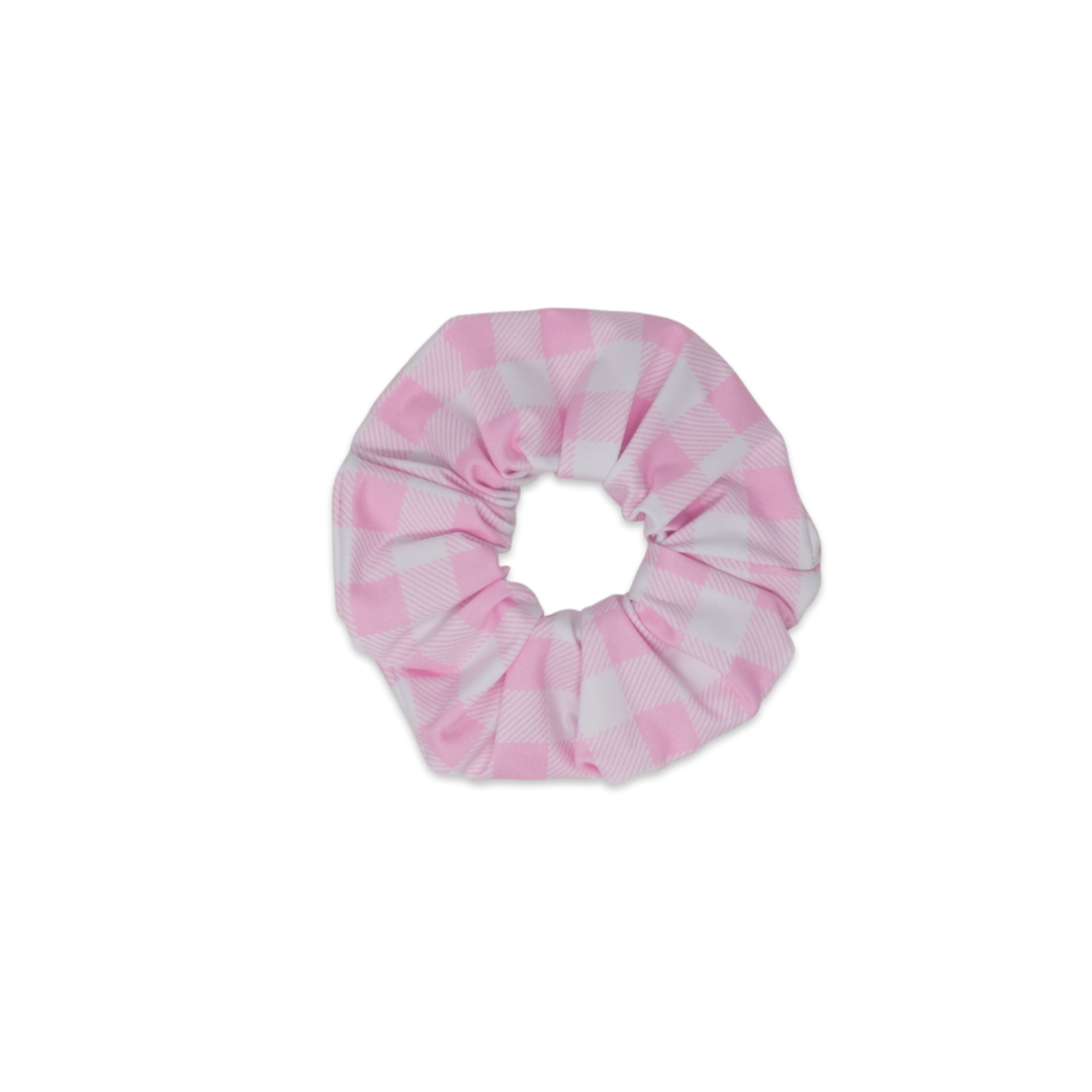 Hair Scrunchie | Light Pink Buffalo Check