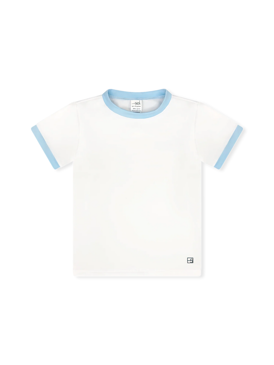 SET Athletics Bradley Basic Shirt | White & Light Blue Athleisure