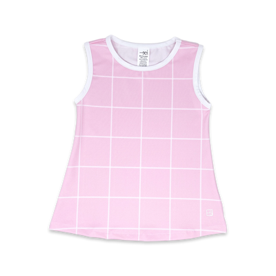 SET Athleisure Tori Tank | Pink Windowpane