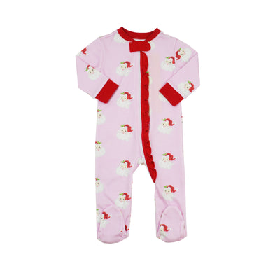 James & Lottie Zip-Up Pajamas | Pink Santa