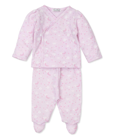 Kissy Kissy Night Clouds Footed Set | Pink