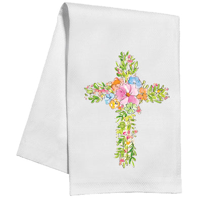 Rosanne Beck Kitchen Towel | Spring Floral Cross