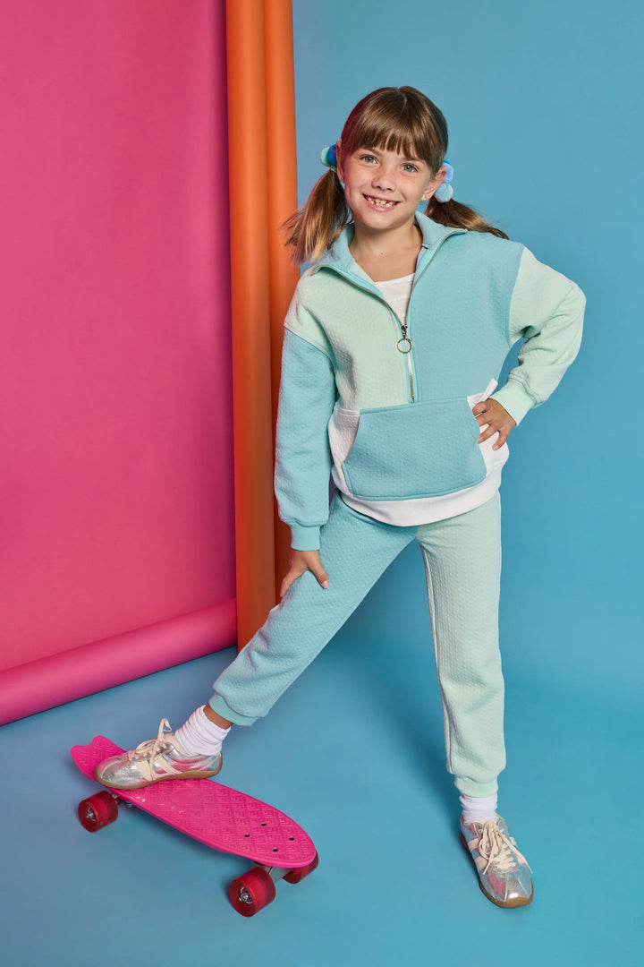 Colorblock Pull-over | Blue &amp; Mint - PRE-SALE