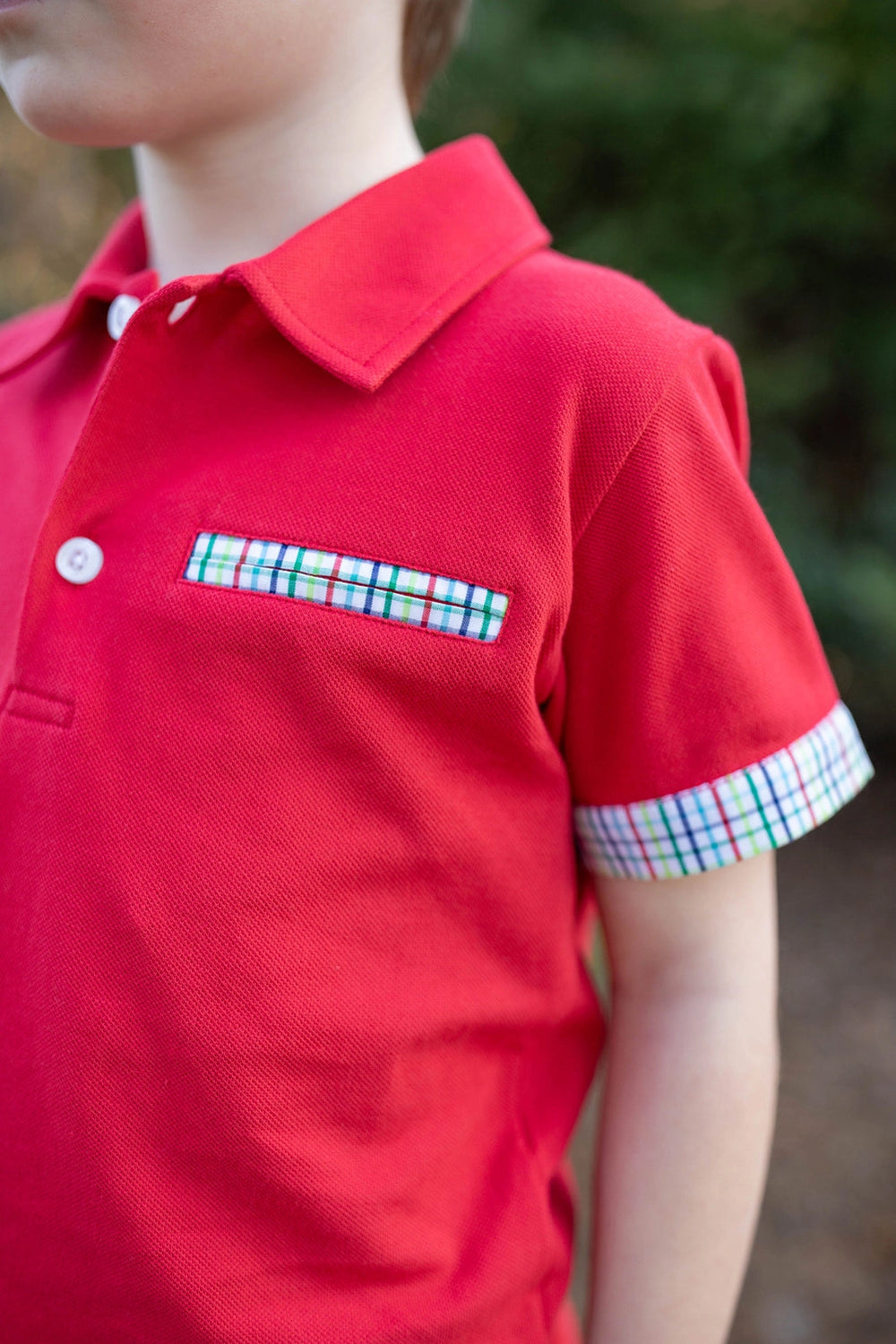 Grace & James Primary Plaid Polo Set