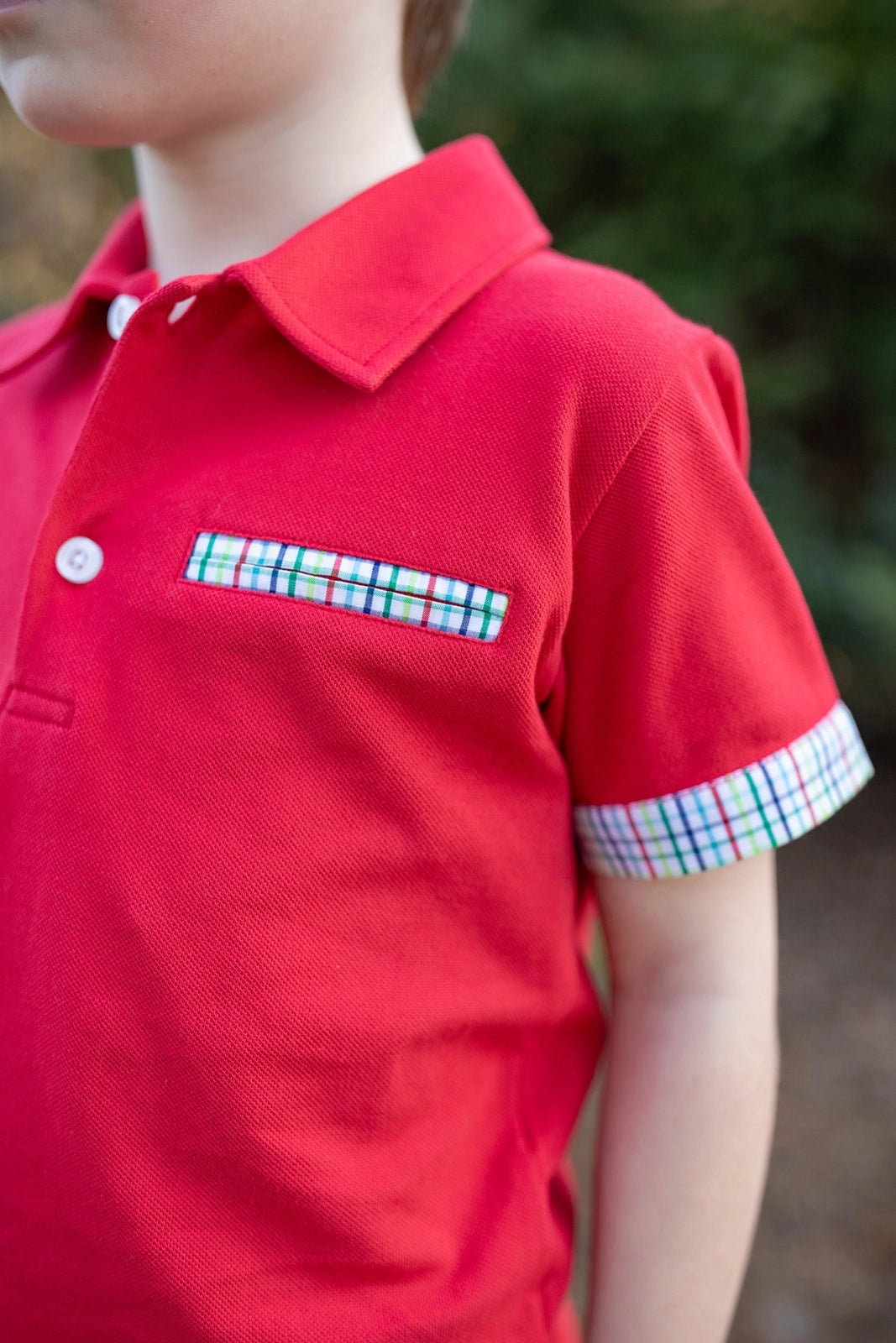 Grace & James Primary Plaid Polo Set