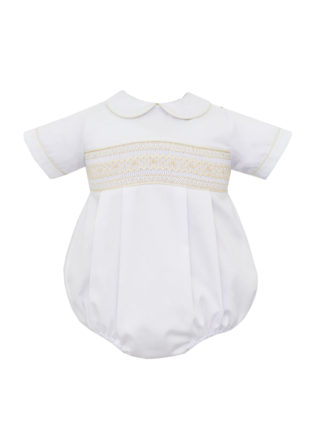 Anavini Smocked Bubble | White & Ecru