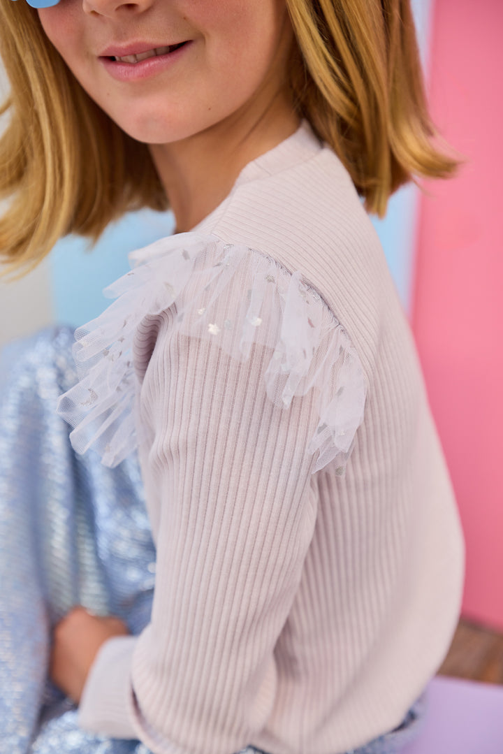 Bisby Sadie Top | Grey & Silver Sparkle Stars
