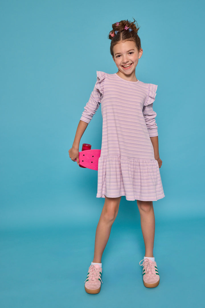 Sadie Dress | Lavender Sparkle Stripe