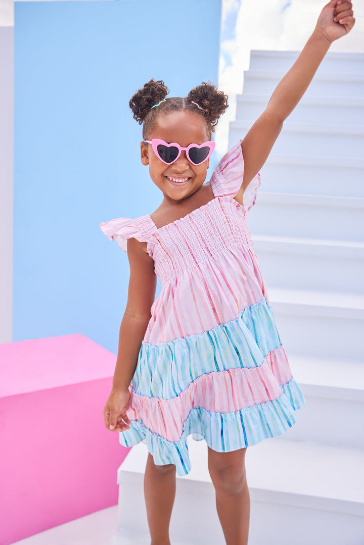 Twirl Dress | Watercolor Multi Stripe