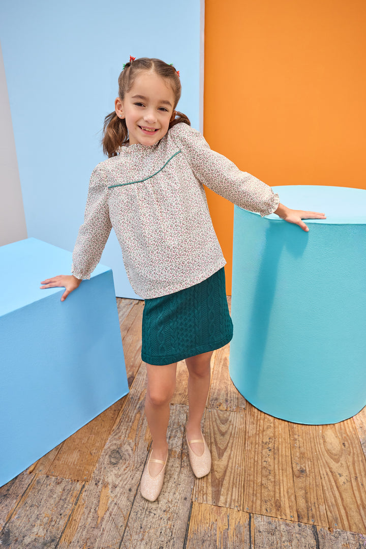 Quilted Mini Skirt | Emerald Cable