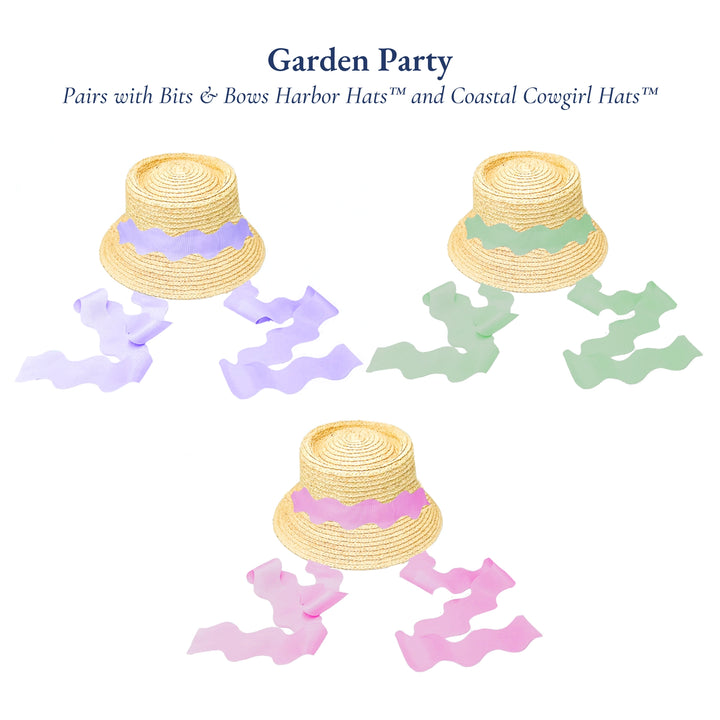 Bits & Bows Harbor Hat Scalloped Ribbon Set | Garden Party