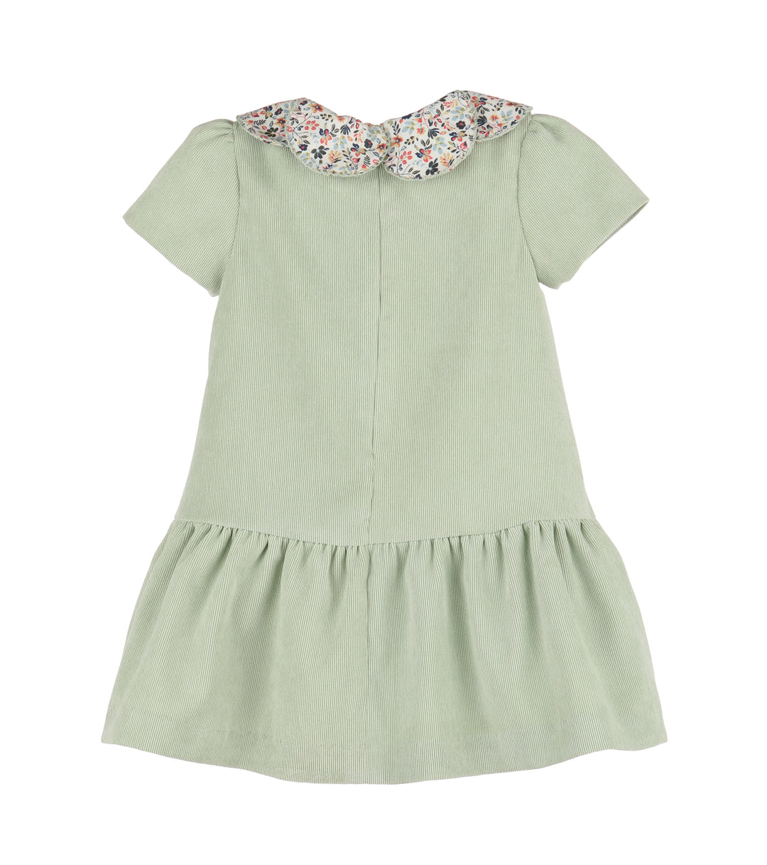 Luli & Me Dropwaist Dress | Green with Majestic Floral