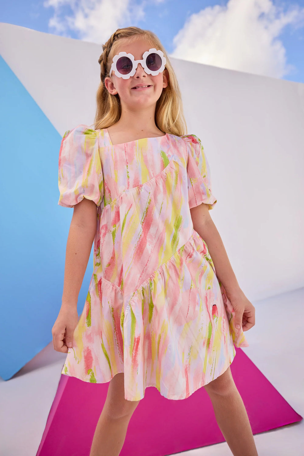 Bisby Asymmetrical Dress | Watercolor