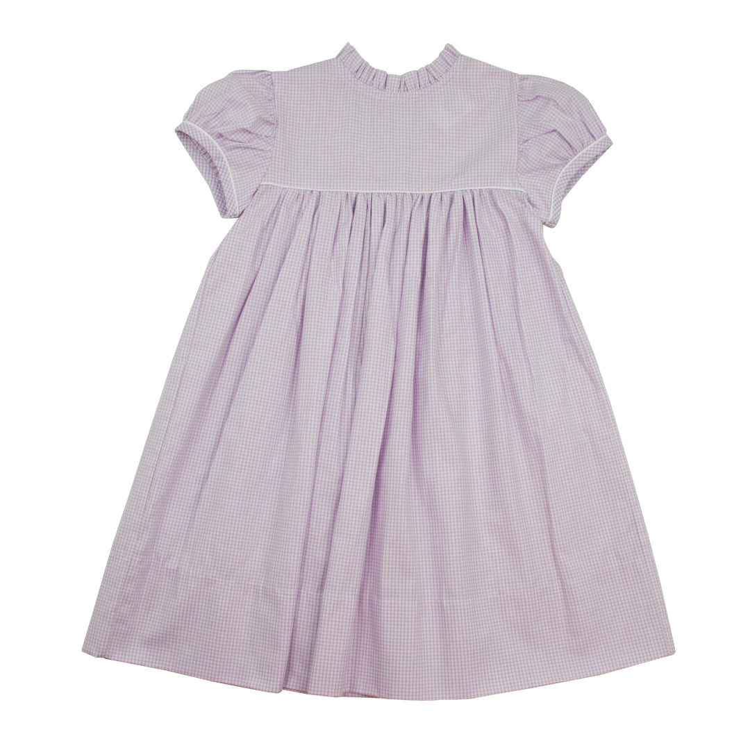 Angels & Company Ann Scott Yoke Dress | Lilac Windowpane