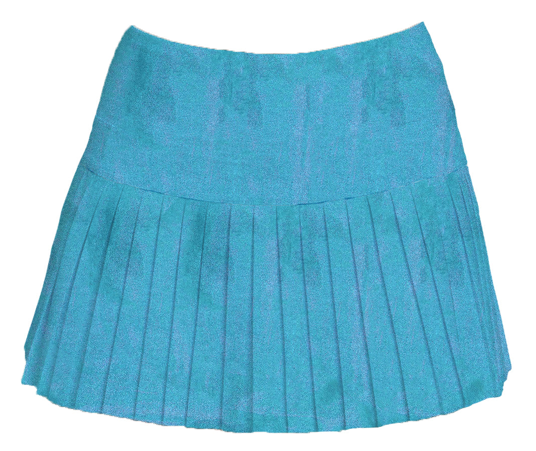 Blue pleated skirt on a white background