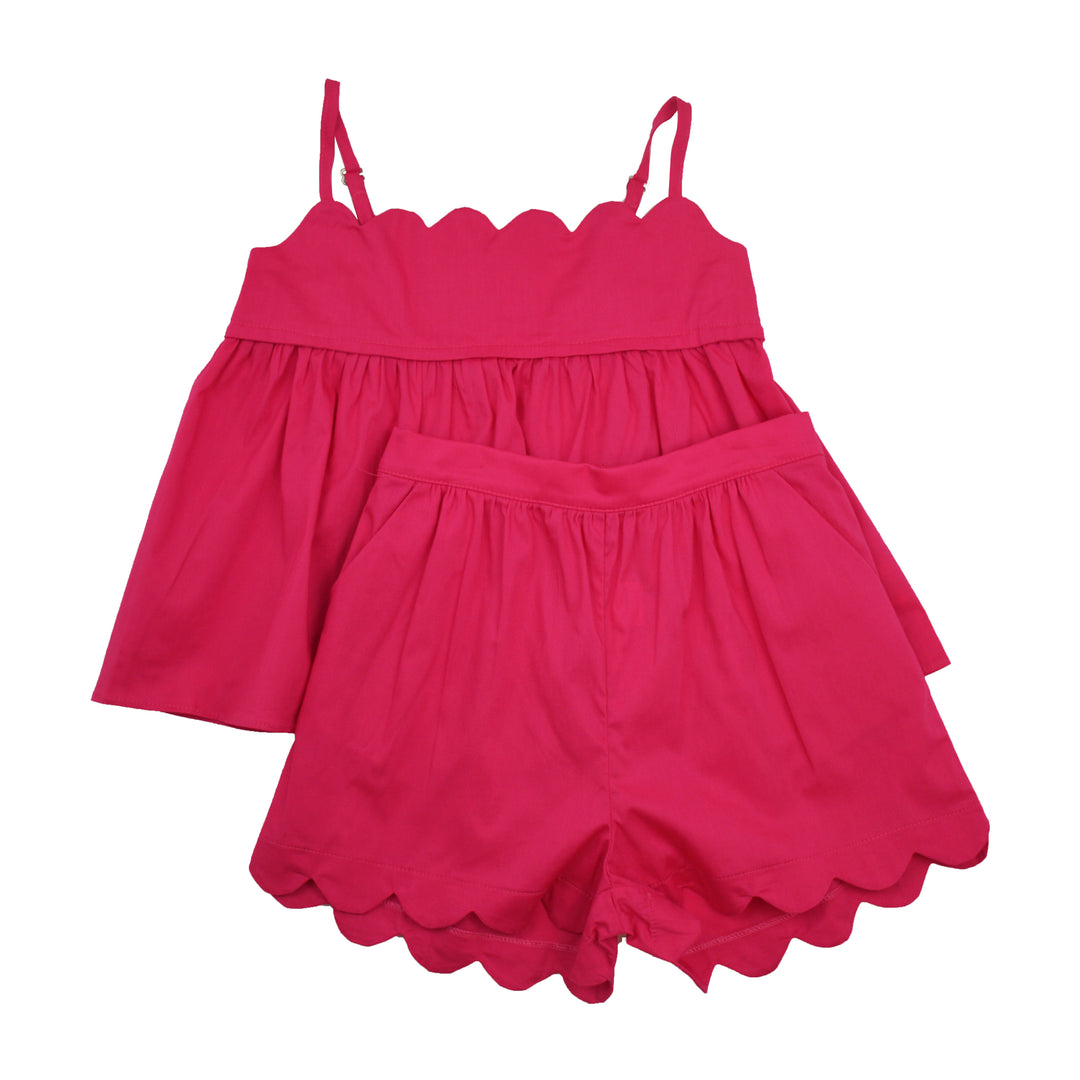BE elizabeth Scalloped Short Set | Hot Pink