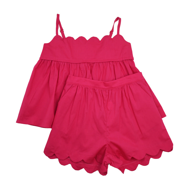 BE elizabeth Scalloped Short Set | Hot Pink