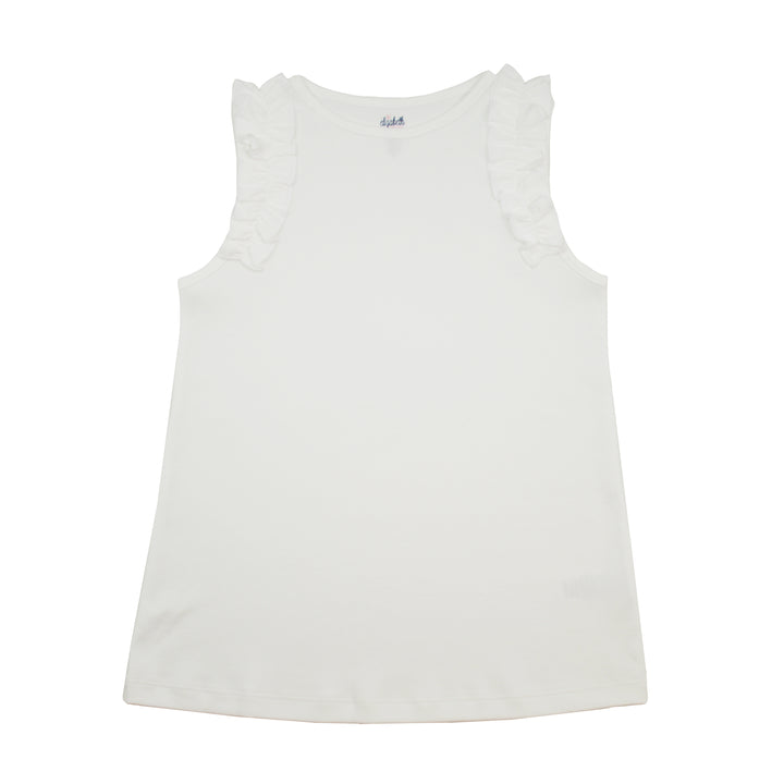 BE elizabeth Ruffled Shoulder Top | White