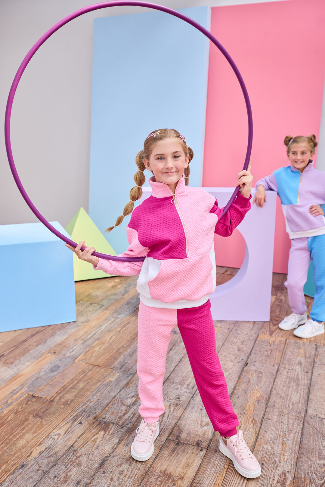 Color Block Pull-over | Pink & Cranberry