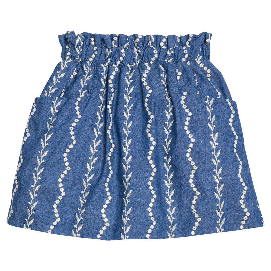 Portofino Skirt | Chamonix Chambray Embroidery