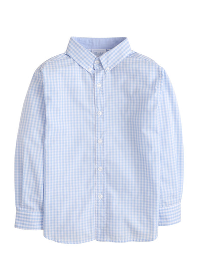 Little English Button-down Shirt | Airy Blue Plaid