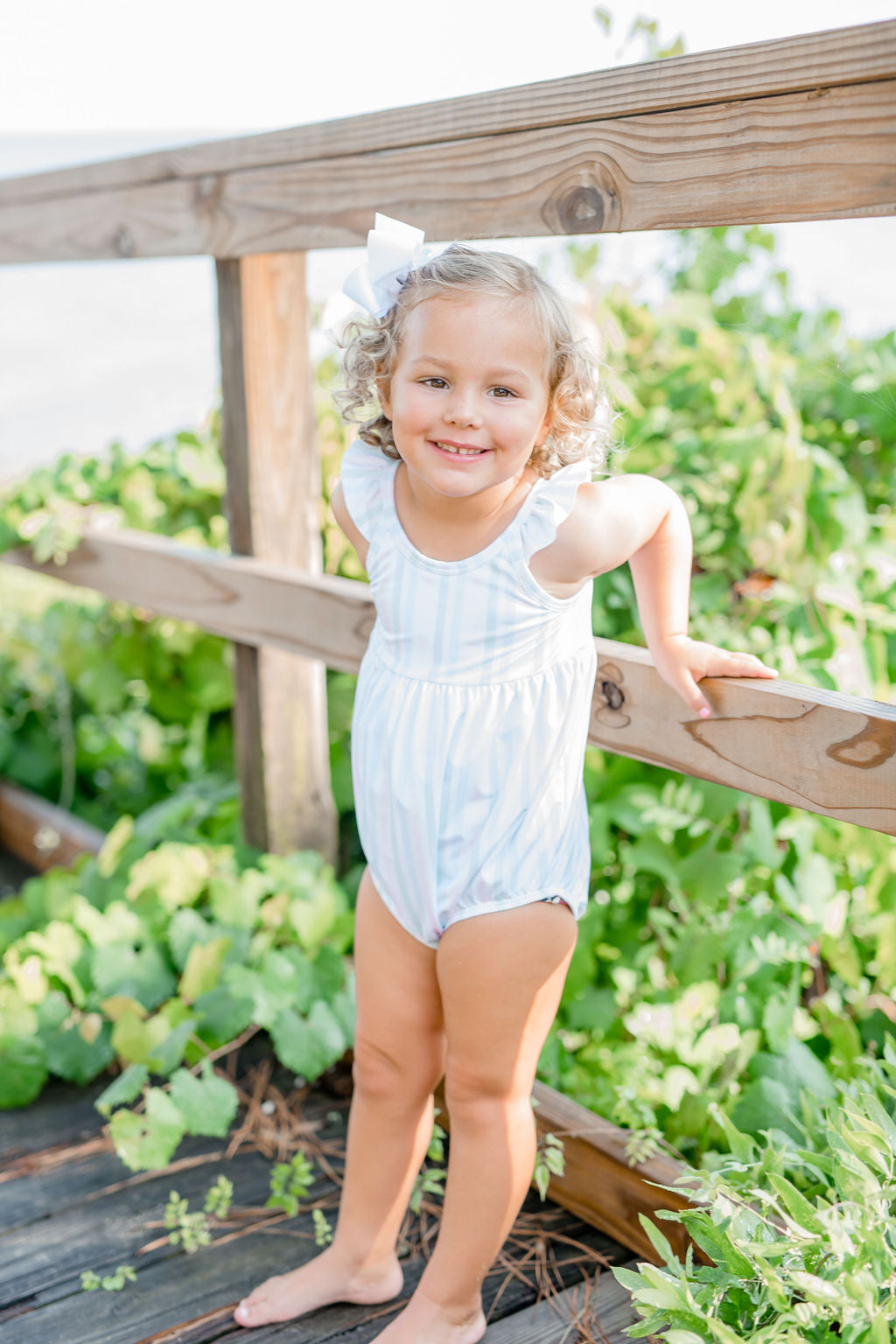 James & Lottie Abby Bubble Swimsuit | Pastel Stripe