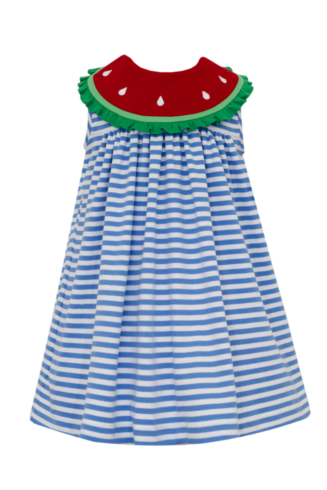 Children's dress with watermelon design on a white background