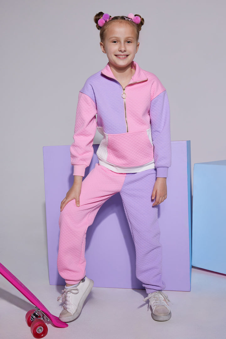 Colorblock Pull-over | Pink & Lilac (14)