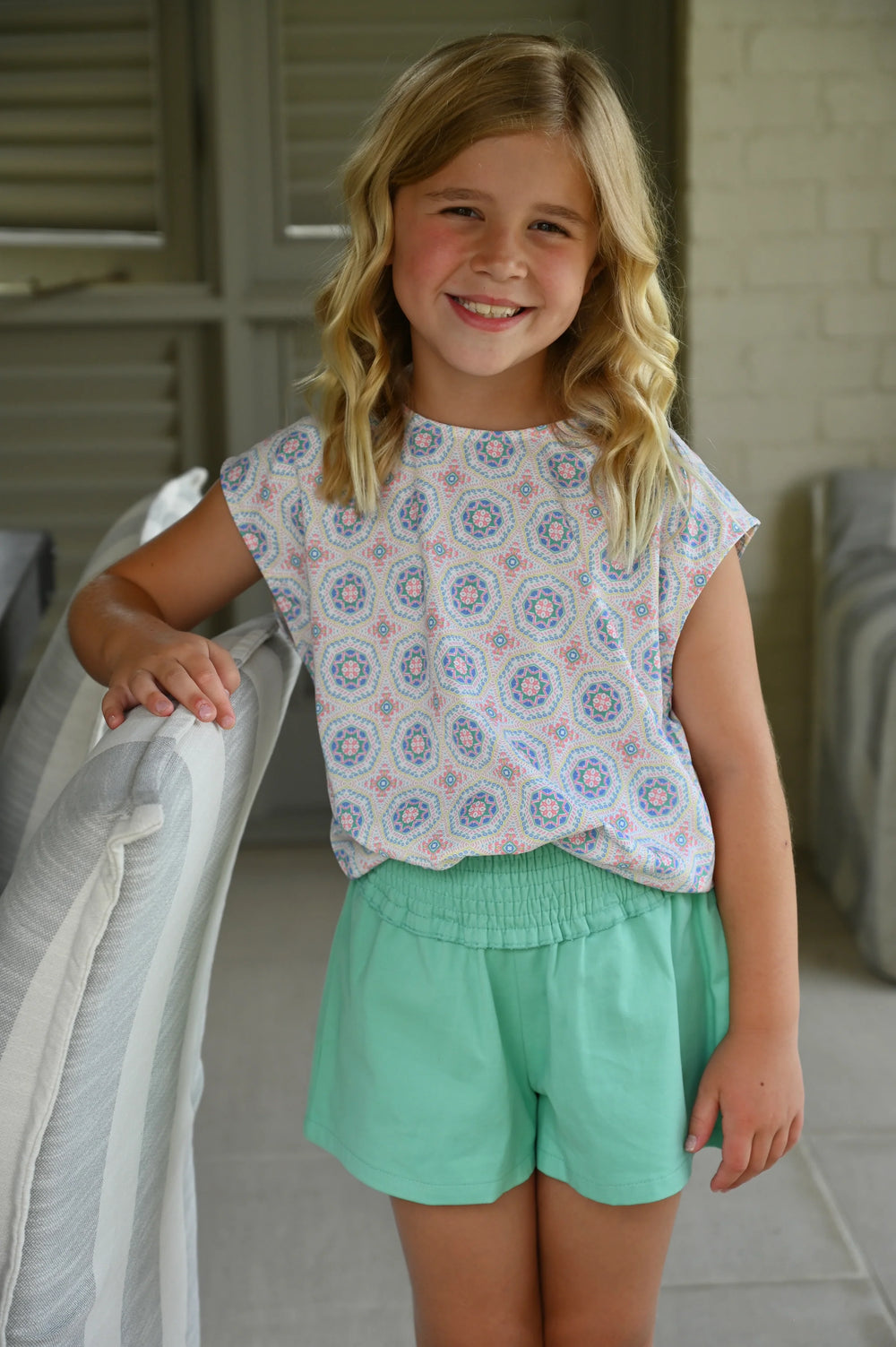 pleat. Twill Shorts | Teal