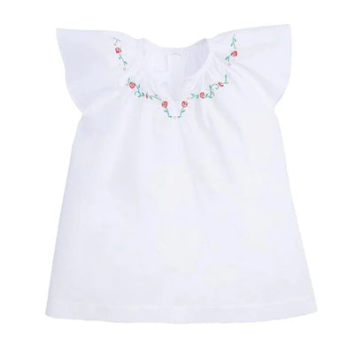 Little English Embroidered Blouse | Strawberry