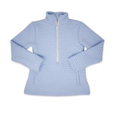 Lullaby Set Henry Half-Zip | Light Blue Quilted