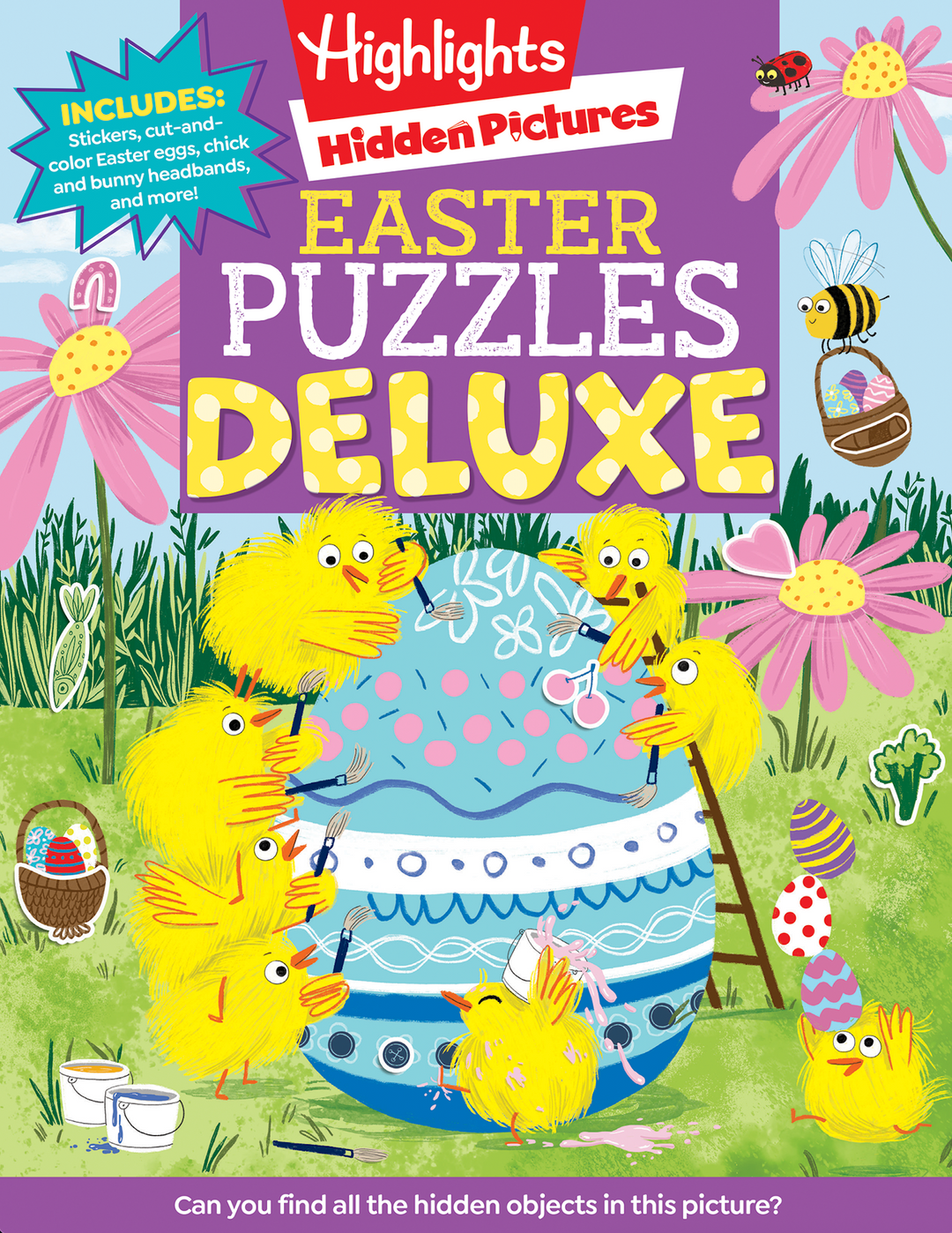 Book cover of 'Easter Puzzles Deluxe' with Easter-themed illustrations and text.