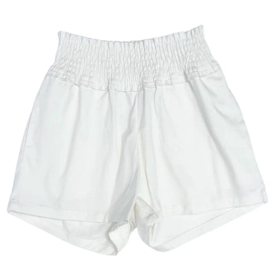 pleat. Twill Shorts | White