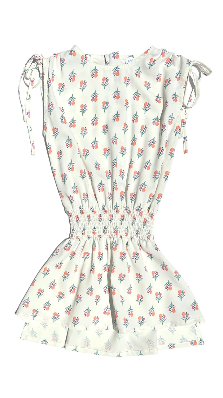 pleat. Helen Dress | White Block Print