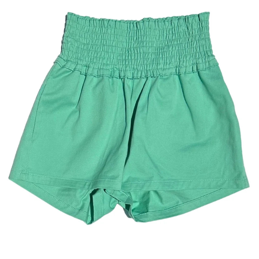 pleat. Twill Shorts | Teal