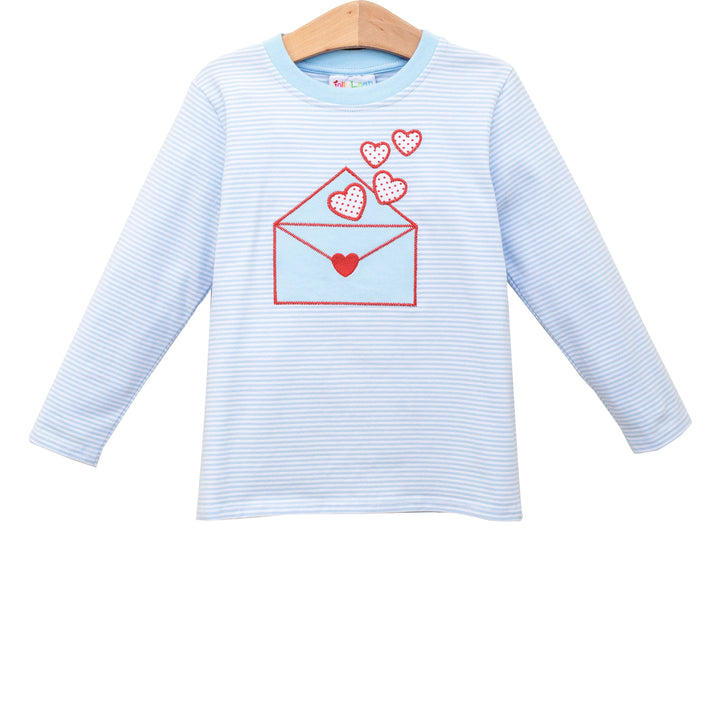 applique valentine shirt with love letter