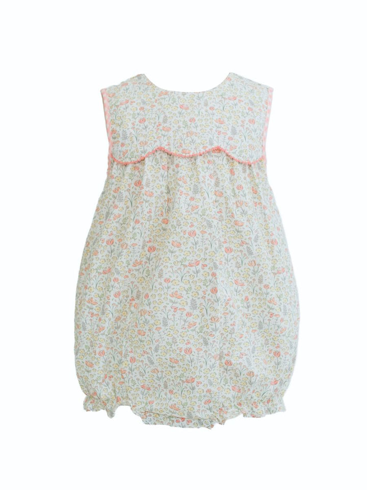 Floral patterned baby bubble on a white background