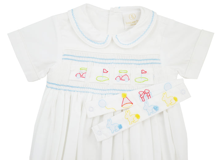Noah Ribbon Short Set | White Batiste (3T, 5)