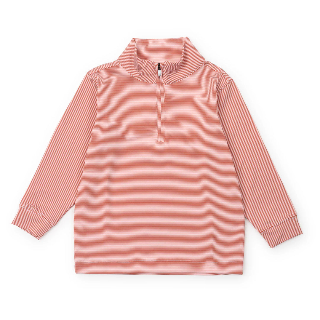 Lila + Hayes Sam Performance Pull-over | Orange Stripe