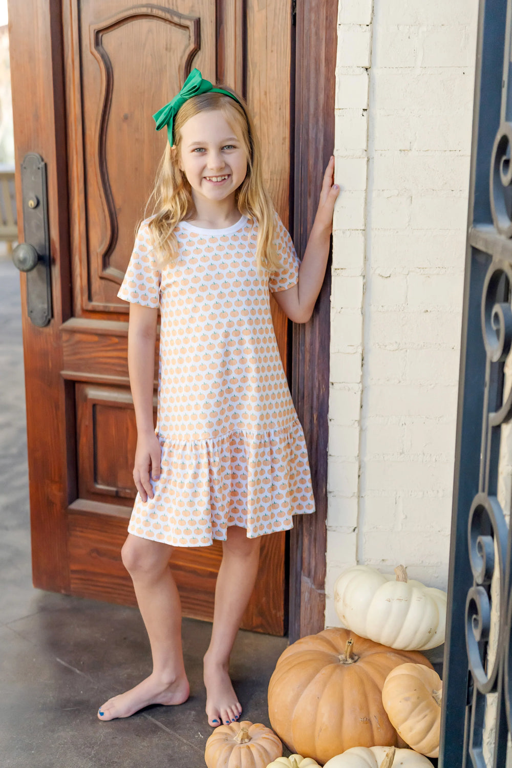 Lila + Hayes Lottie Dress | Harvest Pumpkins