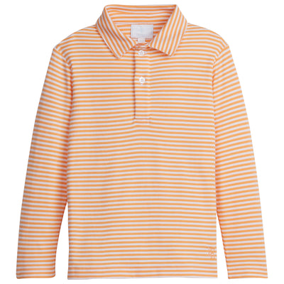 Little English Long-sleeve Stripe Polo | Orange