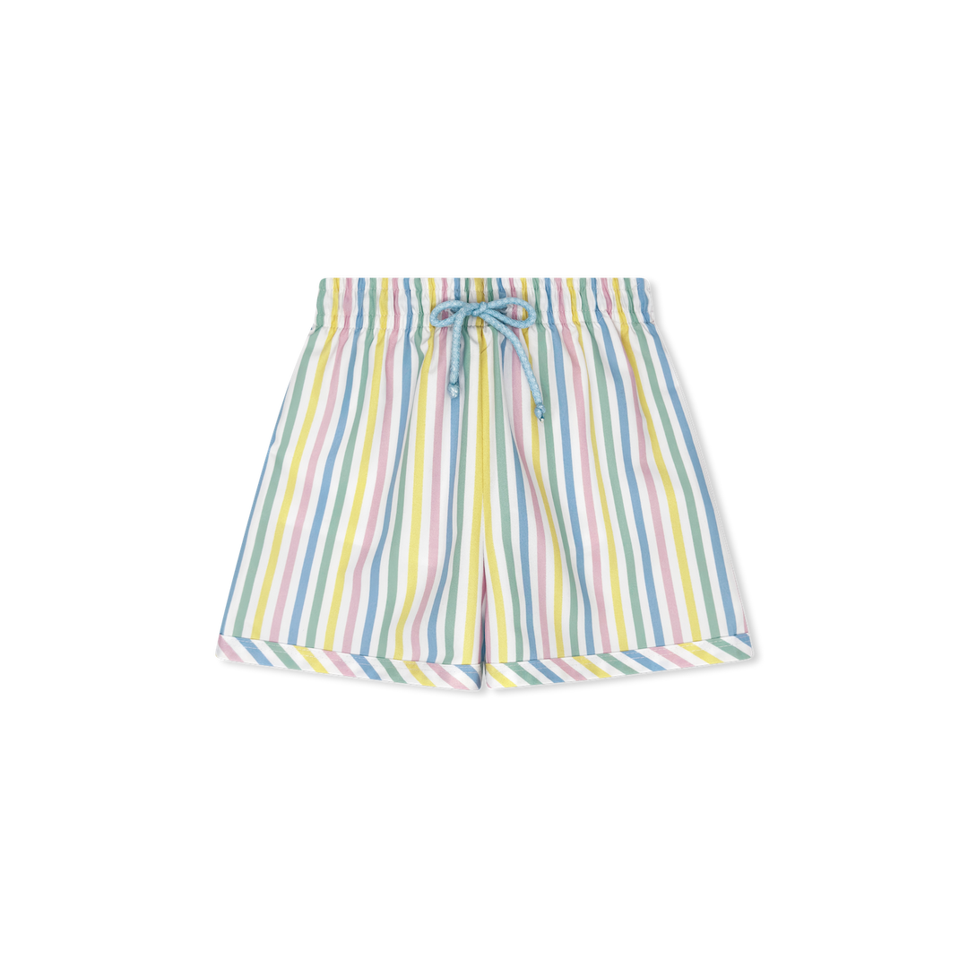 Striped shorts on a white background