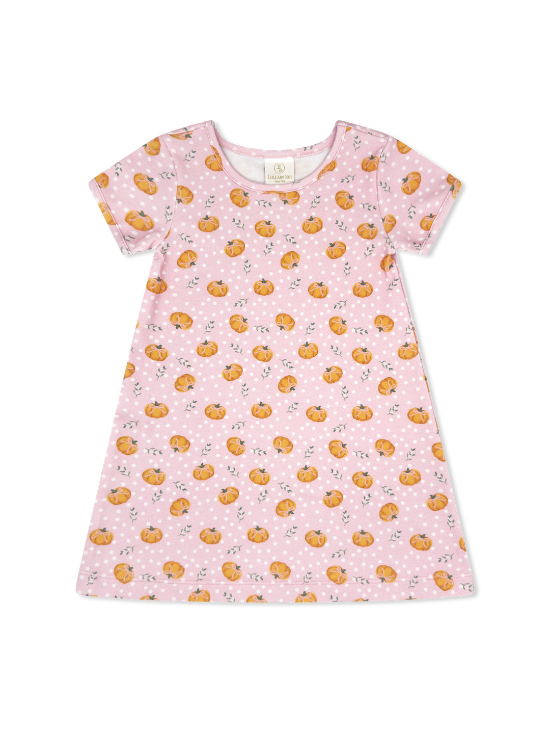 Pink dress with pumpkin pattern 