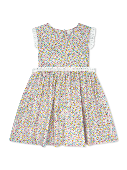 Children's dress with floral pattern on a white background