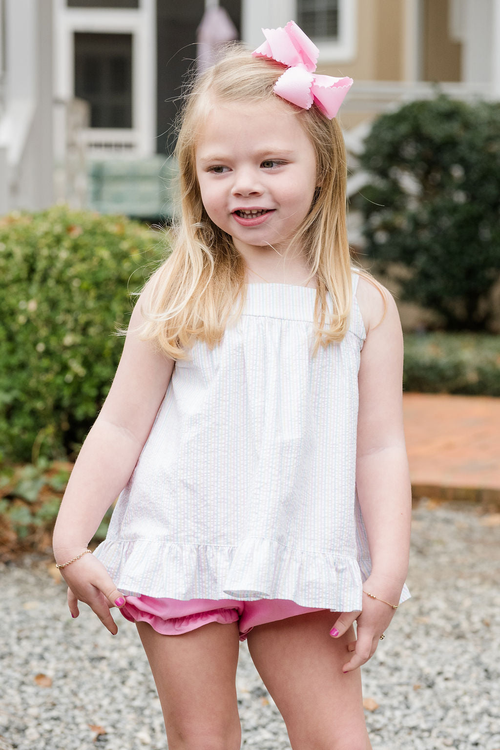 Maggie Set | Spring Seersucker Stripe (4T, 5, 6, 7, 8)
