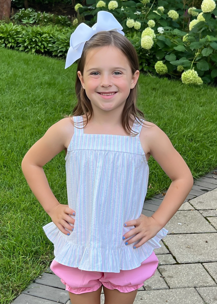 Maggie Set | Spring Seersucker Stripe (4T, 5, 6, 7, 8)